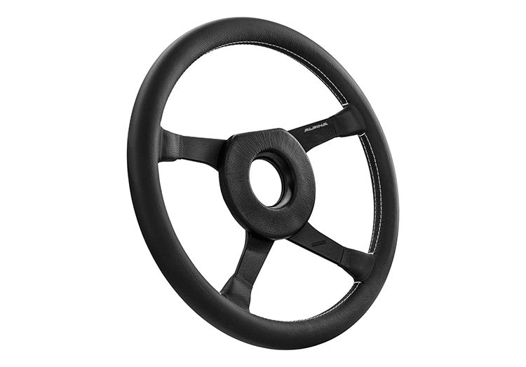 レザーステアリングホイール 4スポーク 380mm (ボスなし/ホーンボタン別売り)